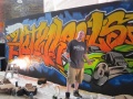 Artist Chad Tyson was commissioned to paint a graffiti mural