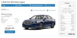 2015 Subaru Legacy 3.6R Limited financing sheet