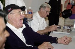 DEARBORN, MI (June 14,2003)-  "Racing Great" Carroll Shelby shares a joke with a fan during autograph session at Ford's Centennial Celebration at Ford World Headquarters .