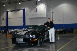 Carroll Shelby and the first production 2007 Ford Shelby GT which will go over the auction block in support of the Carroll Shelby Children's Foundation at the Barrett-Jackson Scottsdale Collector Car Event on Saturday, January 20th. (12/22/06)